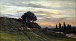 欧洲12-19世纪油画四_DAUBIGNY, Charles-Francois Landscape with Cattle by a Stream